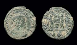 Licinius I, Follis, VLPP Issue, Lyon, Two Captives in Exergue!